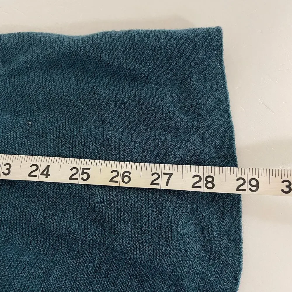 Eileen Fisher 100% Wool Waterfall Cardigan Sweater Teal L Oversized Lagenlook